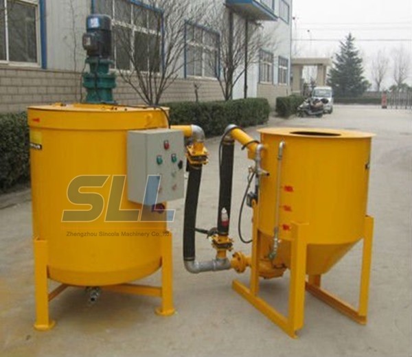 Small Electric Grout Pumping Equipment 250L Capacity One Year Warranty With Mixer