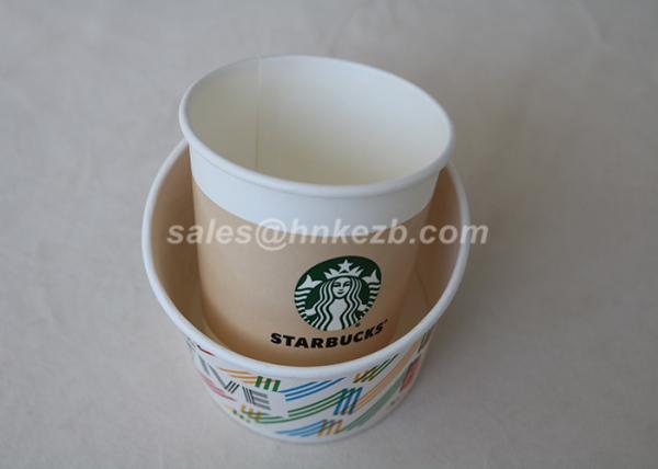 OEM 6oz Starbucks Customized Disposable Paper Cups For Yourget /  Ice Cream