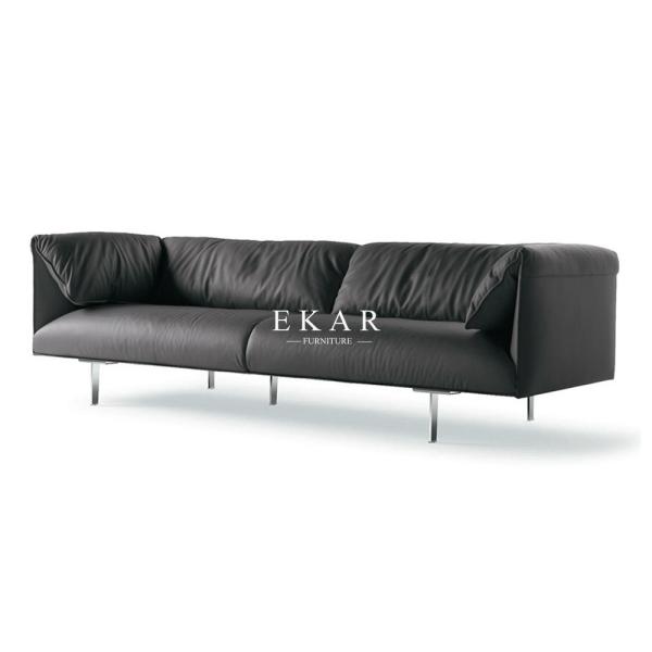 Italy Contemporary Simple Designed Modern Home Living Room Furniture Leather Sofa Set
