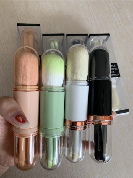 Organic Bamboo Travel Makeup Brushes Set Retractable Makeup Brush Set