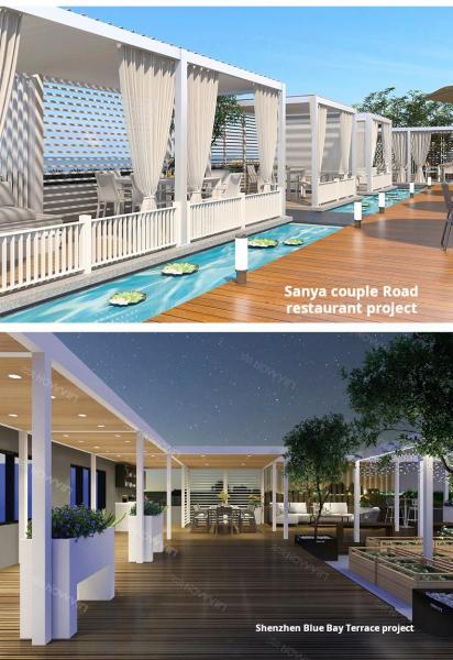 Outdoor 3x4M Aluminium Pergola With Louvered Roof And LED Lights