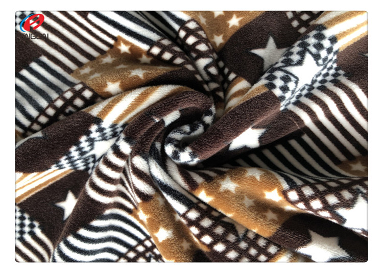 Ткань бархата лайкра печати меха Faux для одеяла 95%Polyester