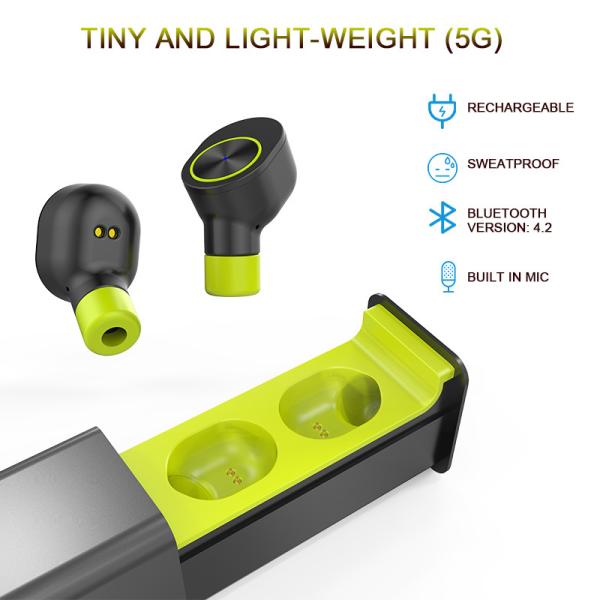 Наушники Bluetooth Earbuds спорта Tws R16 беспроводного в-уха наушника истинные самые лучшие бесшнуровые (с шлемофоном Mic самым небольшим стерео)