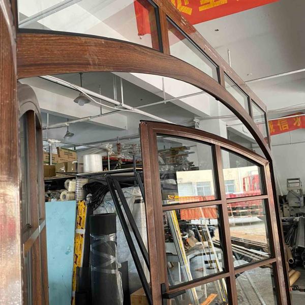 Puertas con bisagra de aluminio con arco de diseño francés