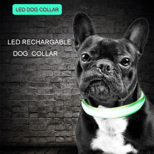 C906 Wholesale Factory Cheap Price C906 Luminous Nylon Pet USB Rechargeable Led Dog Collar for safety