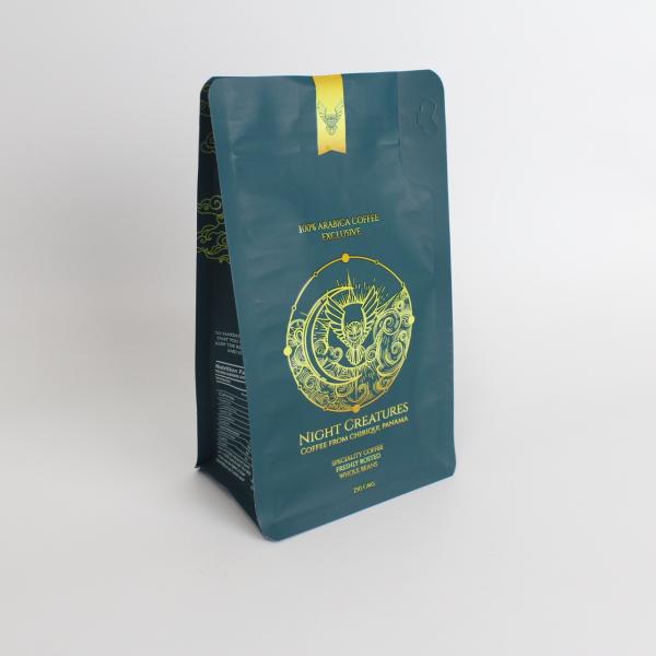 Custom Printed Uv Print Side Gusset  Coffee Stand Up Pouch With Easy Tear Zipper