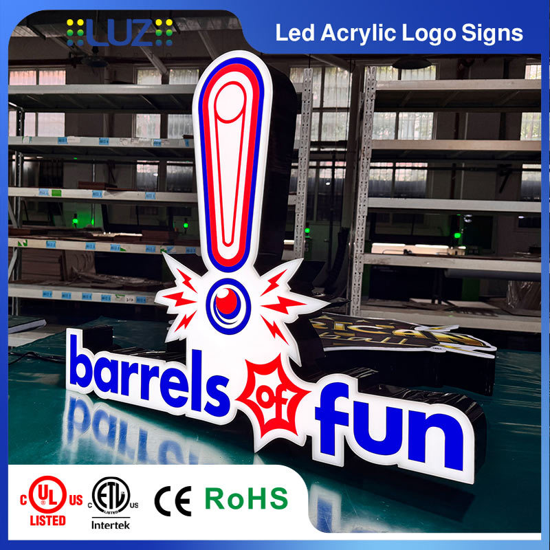 Custom 3D Cutout Multi-Layer Acrylic LED Logo Sign for Business Branding