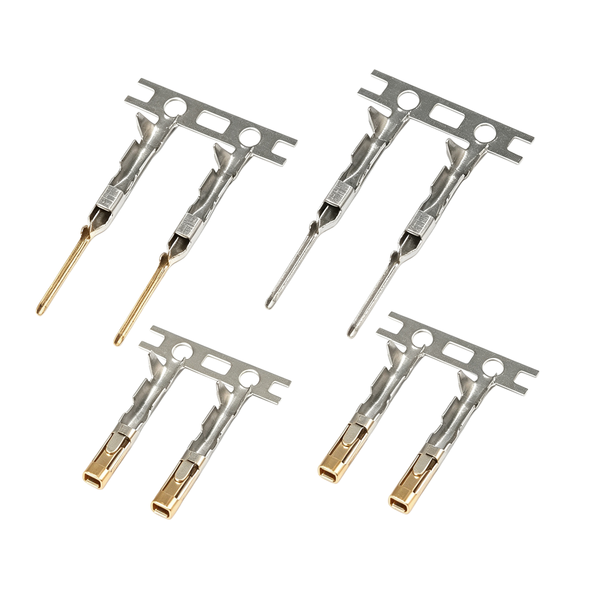 Precision Stamped Continuous Strip Connector Terminal Pins for Automotive Applications with Multiple Material Options