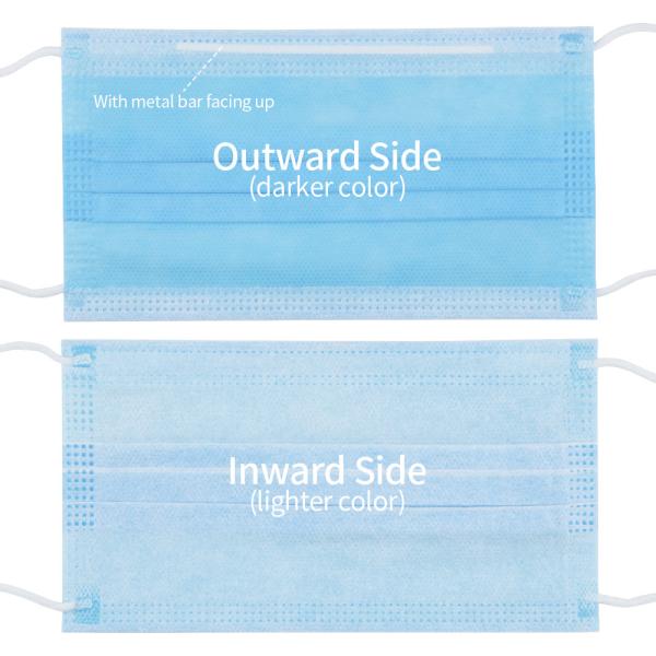 Colored Disposable Safety Mask , 3 Ply Disposable Face Mask High Density Filter Layer