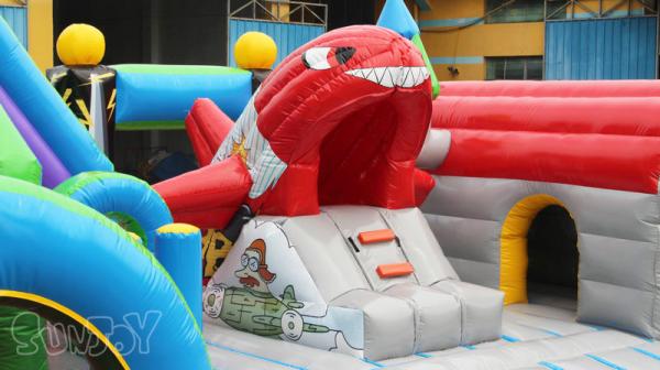 Outdoor 8*6*4.9m Inflatable Play Park Bounce Trampoline Missile
