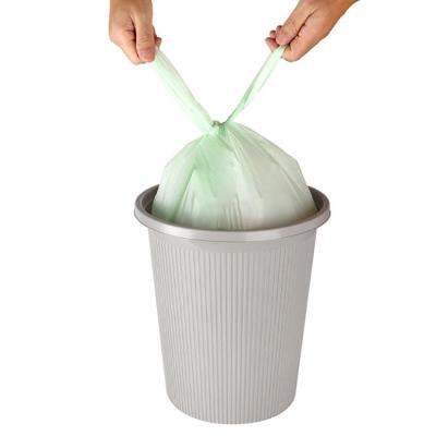 Rectangular Recycled Trash Bag 0.08 0.09 0.1mm Drawstring Closure
