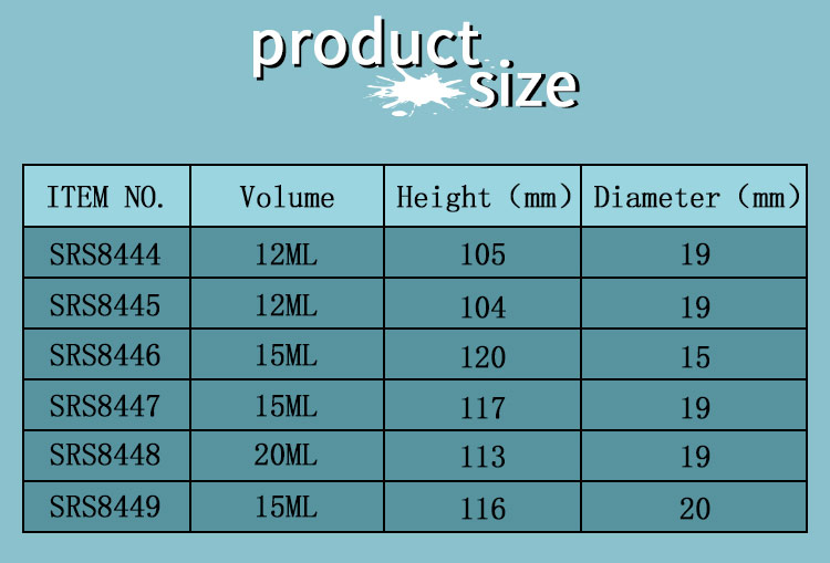 15ml PETG Roll On Bottle Slim Curved Body Stainless Steel Ball for Essential Oil Aromatherapy Liquid