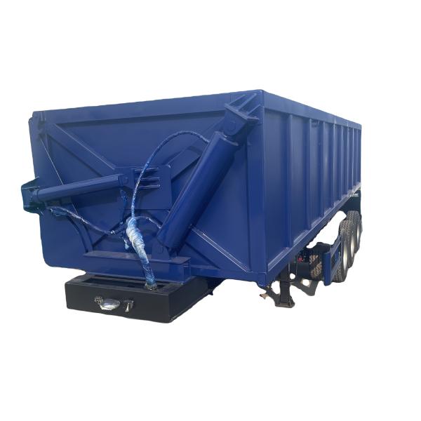 Customers Optional Semi-Trailer 50 Ton Dump Truck with Dark Blue Color and Hydraulic Rod