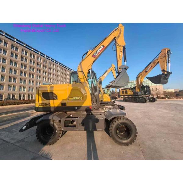 High Efficiency 7 Ton Wheel Excavator with 0.23m³ Capacity and 48 kW Engine for Earth Moving