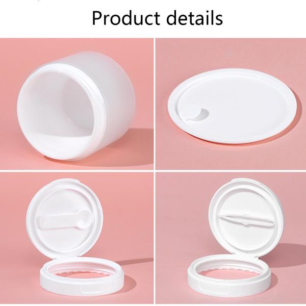 Cosmetic packaging frosted flip top cream jar 50-150g with spoon packaging bottle