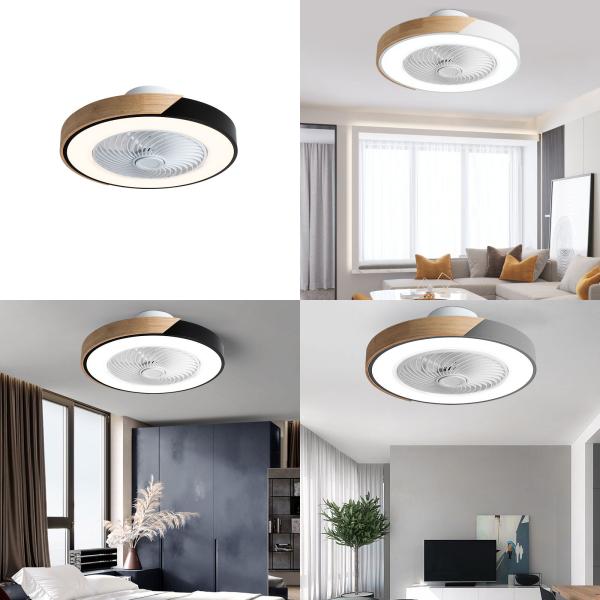 Lámpara de iluminación LED ultrafina de fábrica, estilo nórdico, ventilador inversor de CC, 220 V, control remoto para el hogar, dormitorio moderno, sala de estar