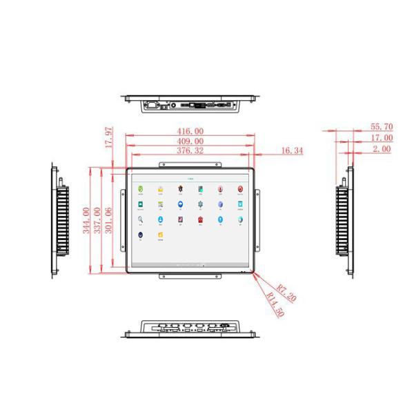 19-Inch Android Touch Screen for Transportation Hubs and Access Control Panels