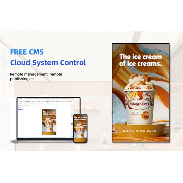 LCD Indoor Advertising Digital Signage Display Screens Wall Mounted