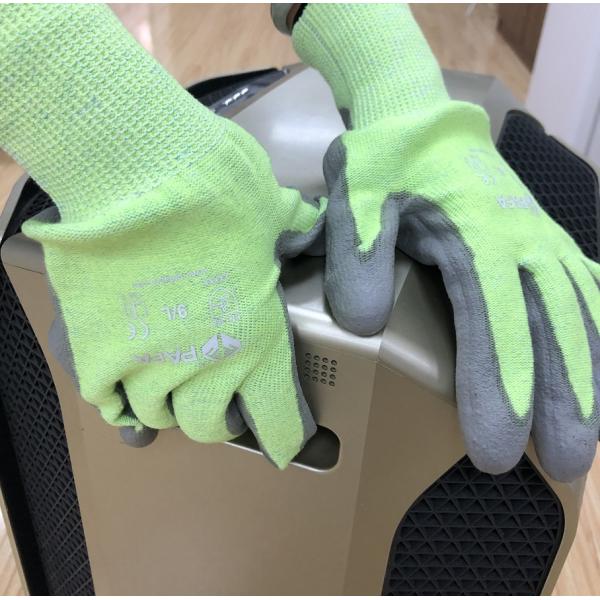 Покрытие ладони Pu серого цвета вибрации механиков анти- отрезало устойчивые перчатки безопасности