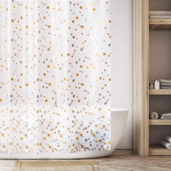 Factory Wholesale Fashionable PEVA Plastic Shower Curtain With Hooks for Bathroom