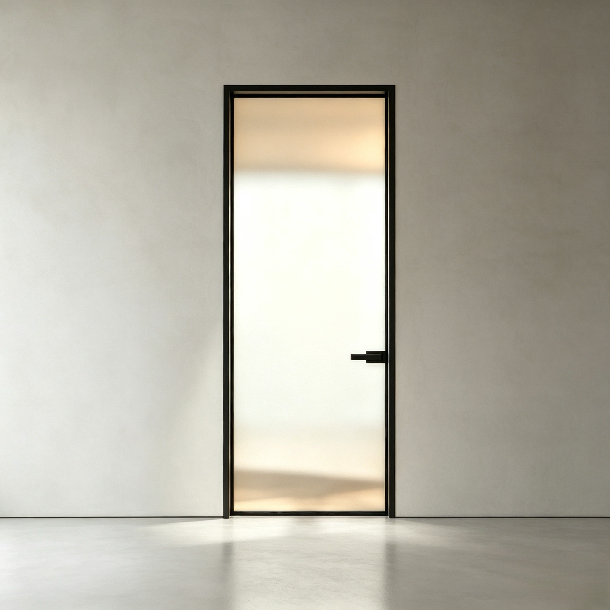 Custom Size Ultra-slim Black Frame Interior Door with T6-T5 Aviation-grade Aluminum Alloy and 304 Stainless Steel Hardware