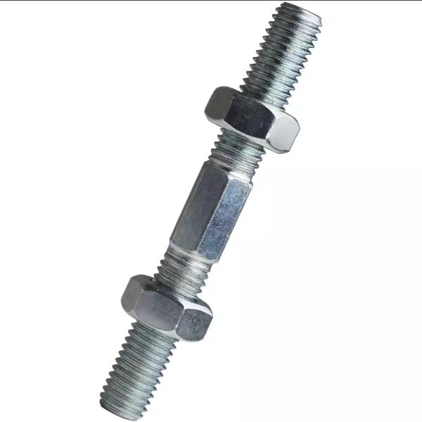 Carbon Steel Stud Threaded Bolt Double End Studs  White Blue Yellow zinc Plated DIN938