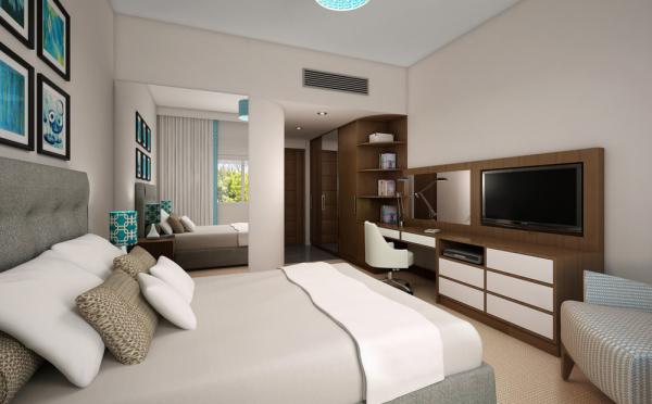 ISO18001 Walnut Color Hotel Guest Room Furniture Hardwood Office Desk Modern Style