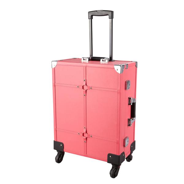Rolling Studio Makeup Artist Cosmetic Case Elegant In Design With 4 Wheels