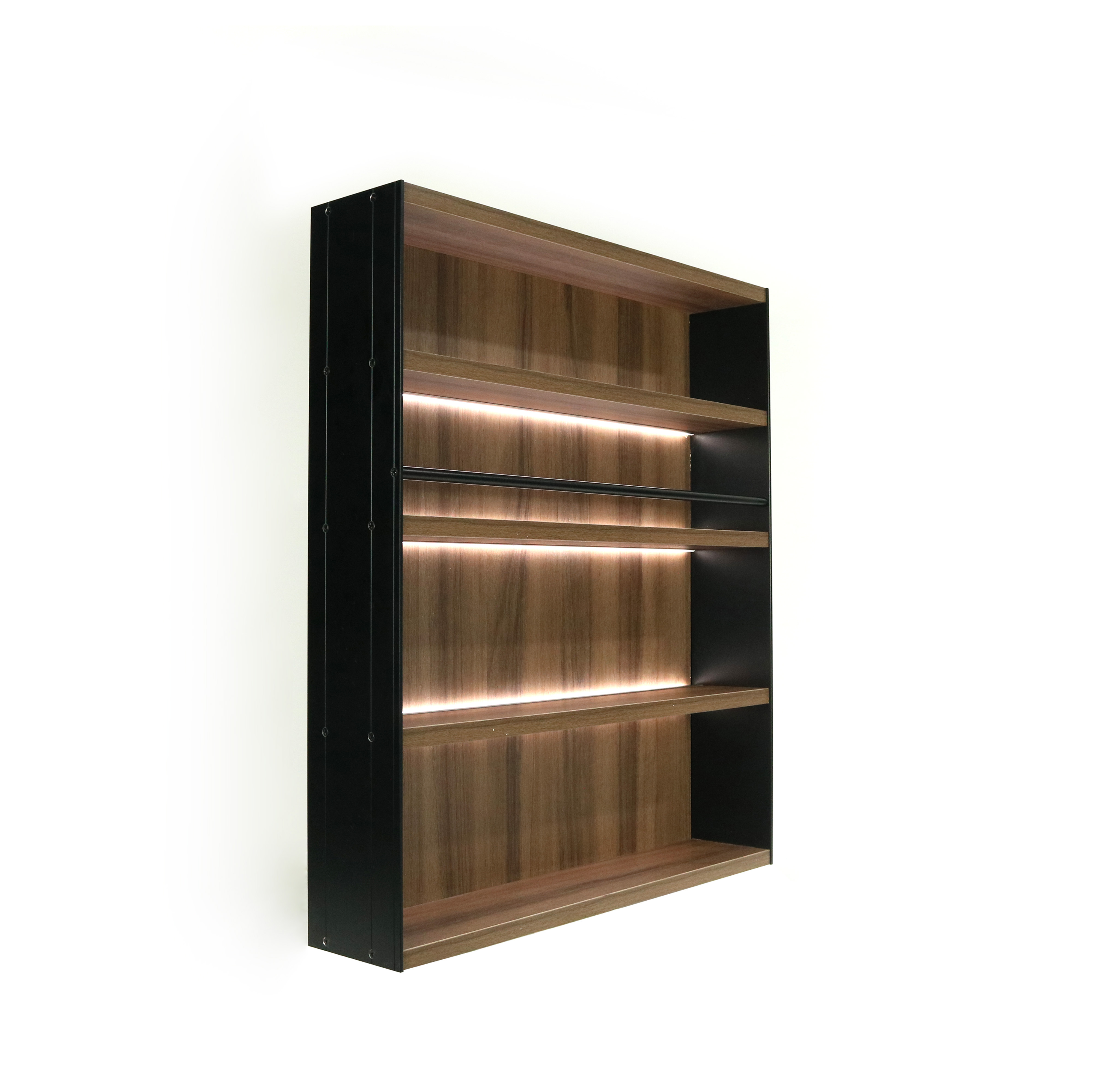 Italian Design Aluminum Hardware Wine Display Bar Cabinet Shelf Kitchen Rack with LED Living Room Cabinets