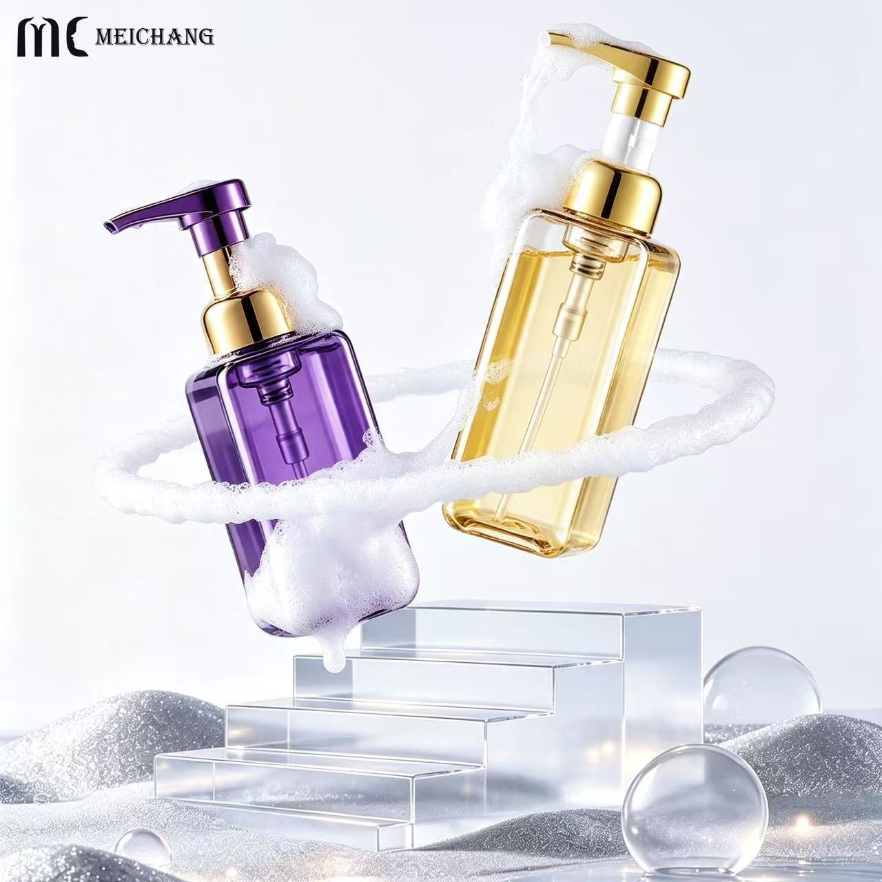 500ml / 600ml Refillable Square PET Foaming Pump Bottle, with a 1.5cc foaming dispenser(MC-1806)