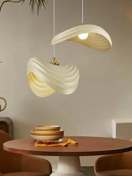 Nordic Minimalist Wabi Sabi Cream Style LED Dining Room Cafe Pendant Light(WH-VP-166)