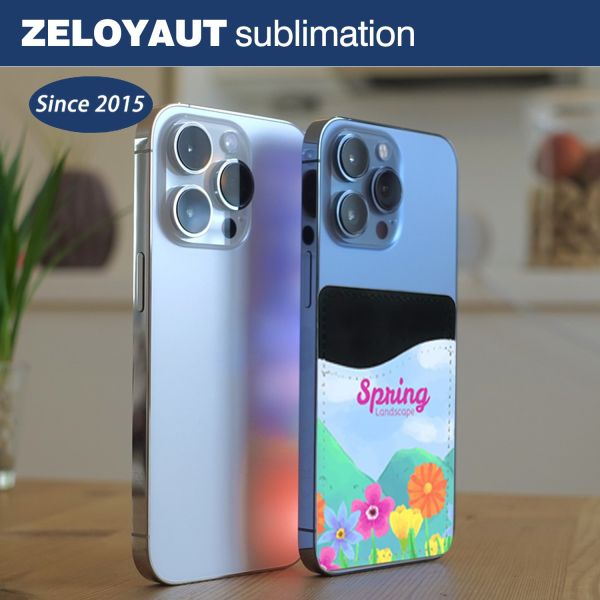 ZELOYAUT Wholesale Sublimation Blank Promotion Business Gifts Pu Sublimation Phone Card Holder Custom logo Card Holder Wallet