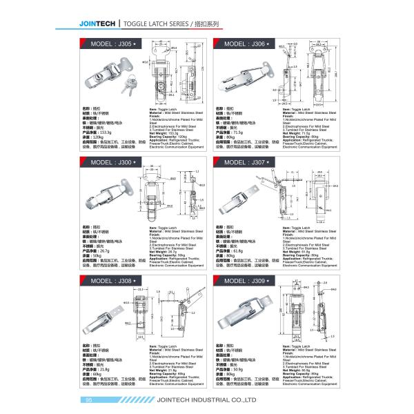 Heavy Tension 160kg Capacity Electrical Spring Loaded Hasp