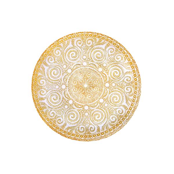 Centrifugal Casting Embossed Round Crystal Glass Plates Retro Design