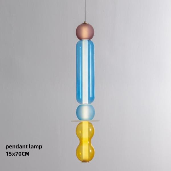 Designer Colored Pendant Lamps LED Stained Glass Pendant Light Bar Shop Restaurant Light(WH-AP-603)