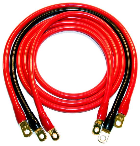 5/16' Lug Terminals 12inch Tinned Copper Battery Inverter Cable for Car Truck RV Solar