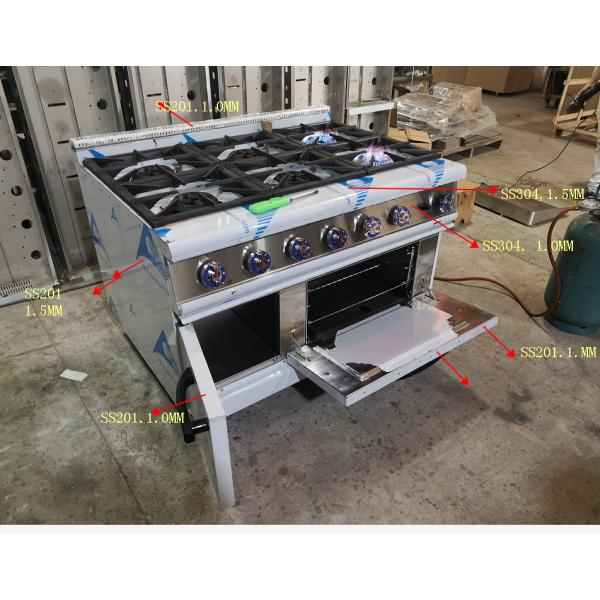 Газовая плита горелки газовой горелки 6 плиты кухни пола стоящая с шкафом