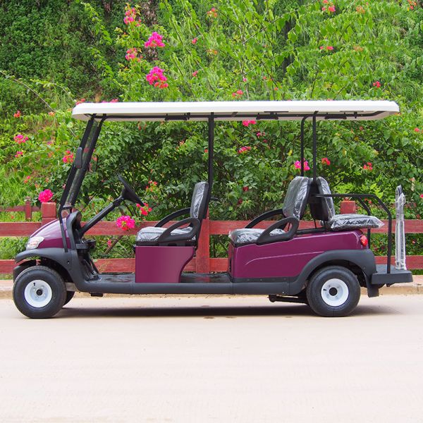 4 Wheel Drive 6 Seat Electric Golf Cars With Golden Color / Electrical Golf Buggy