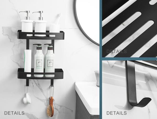 Matte Black Bathroom Shower Caddy , 304 Stainless Steel Shower Shampoo Holder