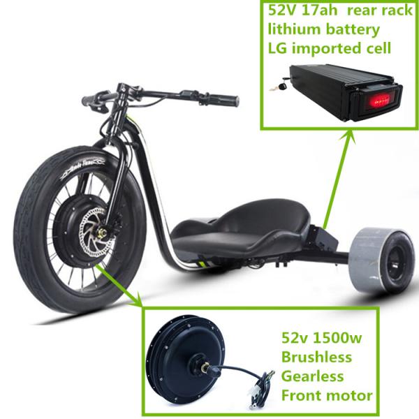 52V 1500w 3 Wheel Drifter / Motorized Drift Trike Front Brushless Motor