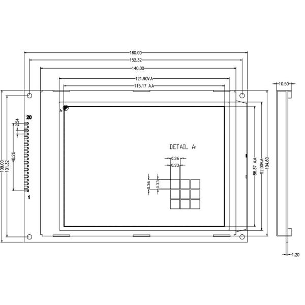 Подгоняйте модуль дисплея с плоским экраном панели STN FSTN RA8835 Monochrome Lcd LCD