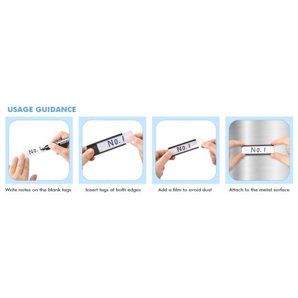 Détecteurs d'étiquettes à profilé magnétique en C pour rayonnages et étagères métalliques