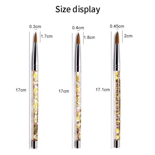 Sable Hair Acrylic Nail Brush  Liquid Glitter Handle Vegan Acrylic Nail Brush