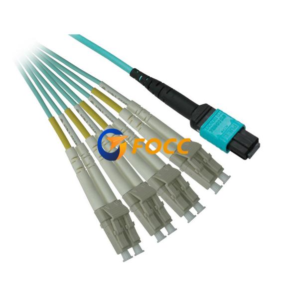 Female Fanout Fibre Optic Ethernet Cable 4 Duplex LC 40 Gigabit