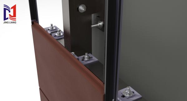 18mmパネル用テラコッタ換気式ファサードサポートシステム（低メンテナンス）