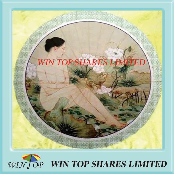China nude lady oil paper art parasol