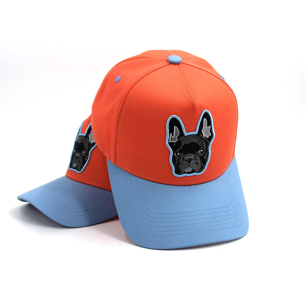 Flat Brim Baseball Hat Two tone Customize Embroidered 5 panel Mid Profile 3D Patch Embroidered Custom Cotton Sport