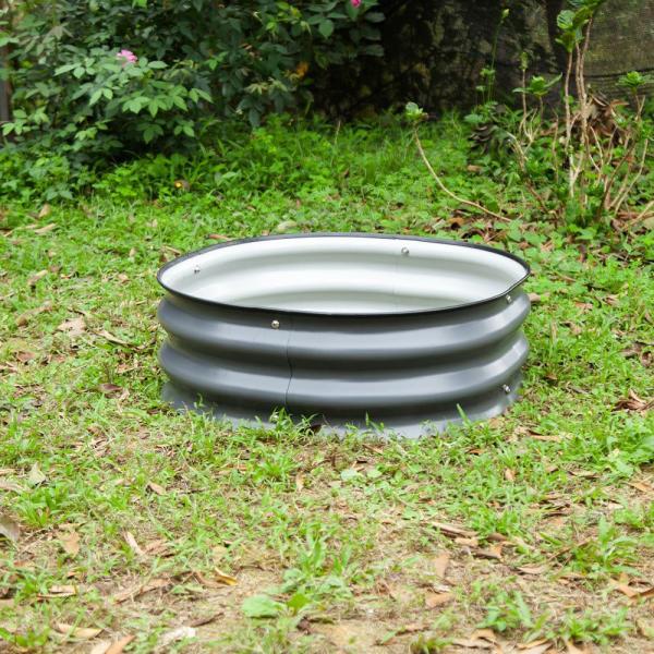 2×2×0.67ft Galvanized Raised Garden Beds Outdoor For Gardening Vegetables Flowers