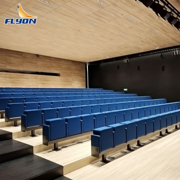 Ergonomic Theater Chair with Adjustable Armrest and Foldable Structure for Cinema Auditorium Seating