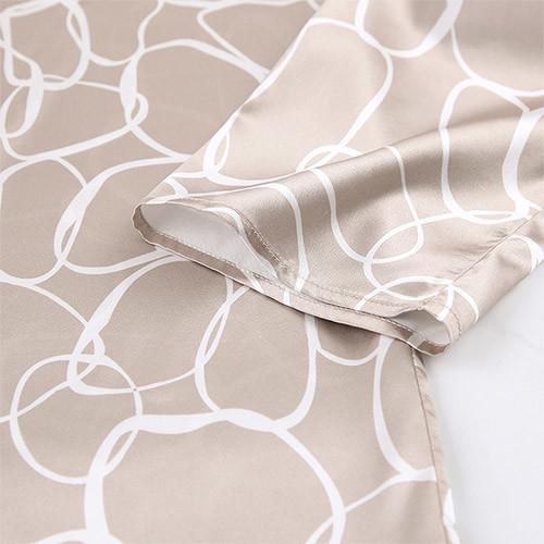 2022 irregulares da forma impressos por muito tempo Sleeved o pijama fraco ajustado para senhoras